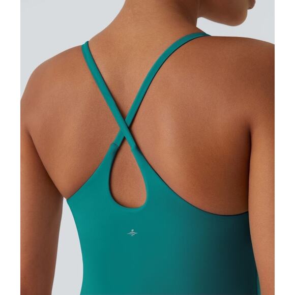 Halara SoftlyZero Plush Backless Active Dress-Easy Peezy Edition Quetzal Green - Picture 5 of 16
